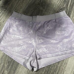 2 Juicy Couture Lavender Velour Logo Bike Shorts